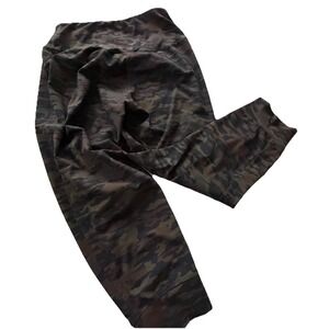 Oalka Sz Large Womens Camo Stretch Waist High Rise Pocket Jogger Track Pant Gym